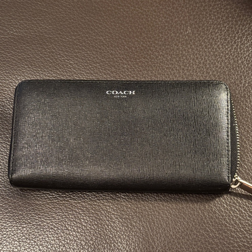 Coach Textured Black Leather Wallet